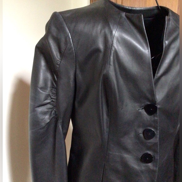 Armani black lamb leather jacket, 6 - Picture 6 of 10